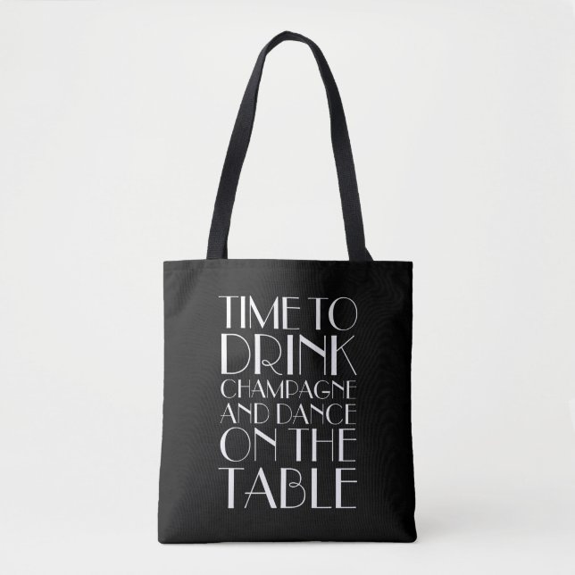 Tote Hora de Beber Bolsa de Champanhe - preto (Frente)