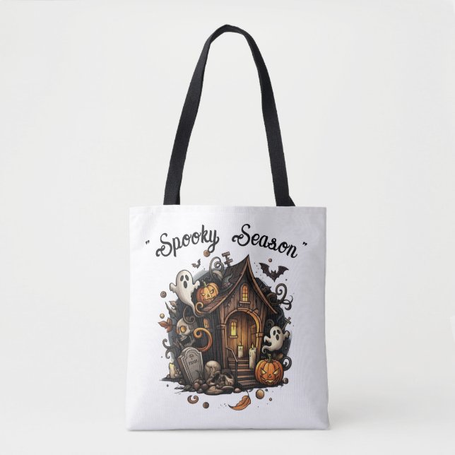 Tote Hunted House Spooky Season Essentials Bolsa (Frente)