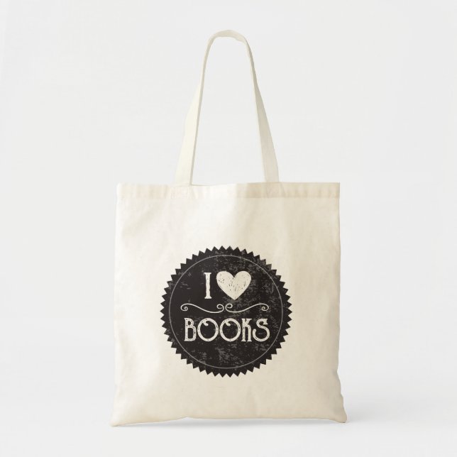 Tote "I Love Books", Bolsa de Crest Book (Frente)