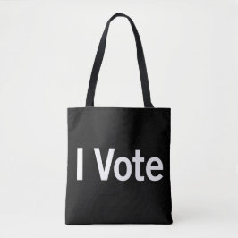 Tote I Vote Bolsa - Texto Branco