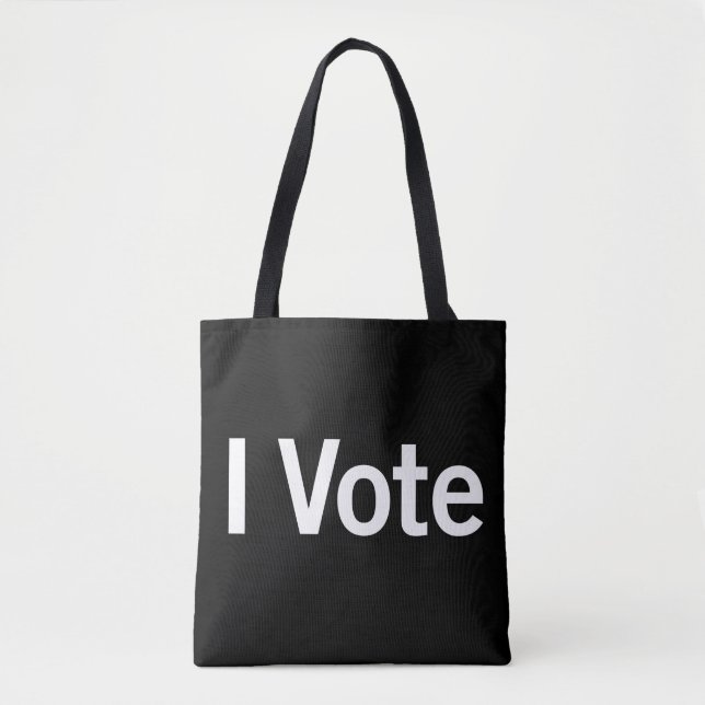 Tote I Vote Bolsa - Texto Branco (Frente)