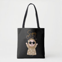 Ilustração de "Super Girl" Fofa Bolsa Única Islâmi