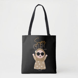 Tote Ilustração de "Super Girl" Fofa Bolsa Única Islâmi