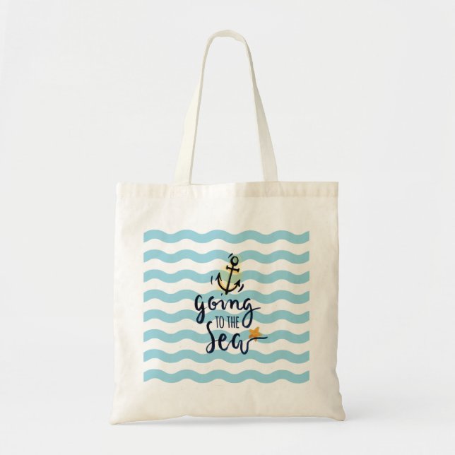 Tote Ir para o mar - Bolsa orçamental da âncora náutica (Frente)