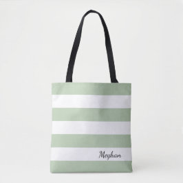 Tote Jade esmaecida personalizado e o bolsa listrado