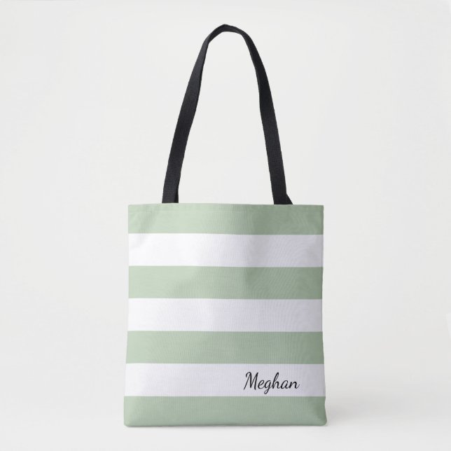 Tote Jade esmaecida personalizado e o bolsa listrado (Frente)