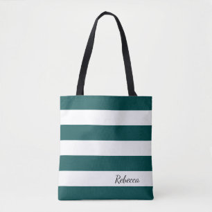 Tote Jade personalizado e o bolsa listrado branco