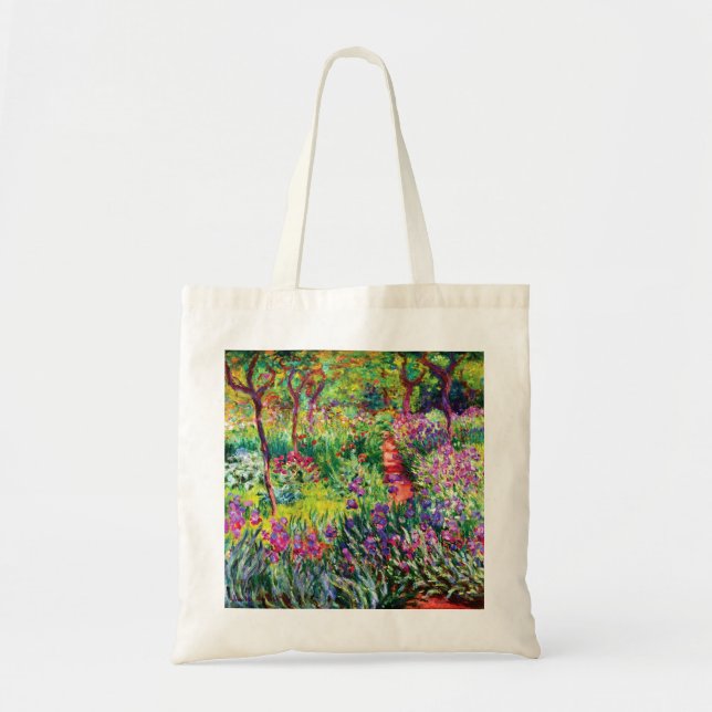 Tote Jardim Íris em Giverny por Claude Monet Bolsa Ba (Frente)