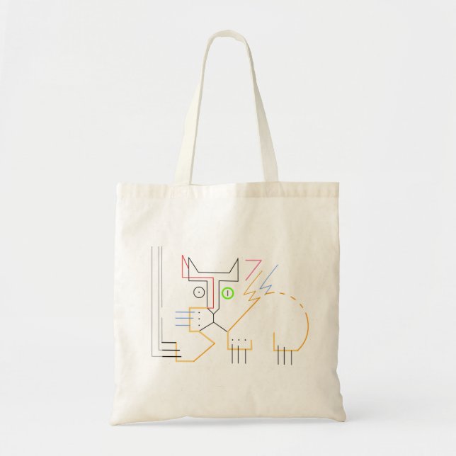 Tote Jazzy, Scratching, Abstrato Gato Bolsa de Compras (Frente)