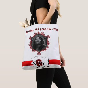 Tote Jesus Mantenha a calma & ore como louco bolsa mono