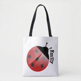 Tote Joaninha Personalizada Fofa em Bolsa Branca