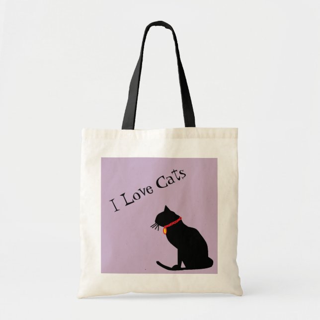 Tote Jumbo I Adora Gatos Lilac E Bolsa de Gráfico Branc (Frente)