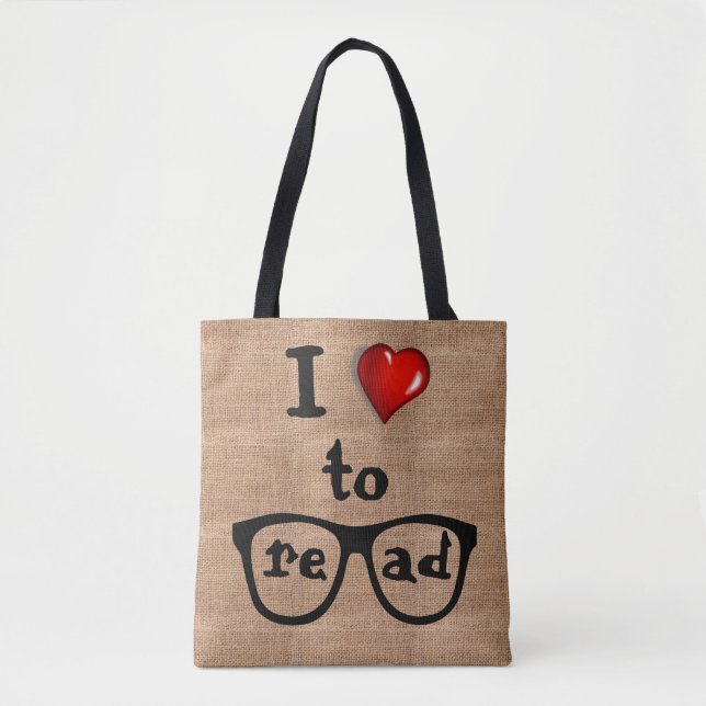 Tote Juta que de serapilheira eu amo ler o bolsa (Frente)