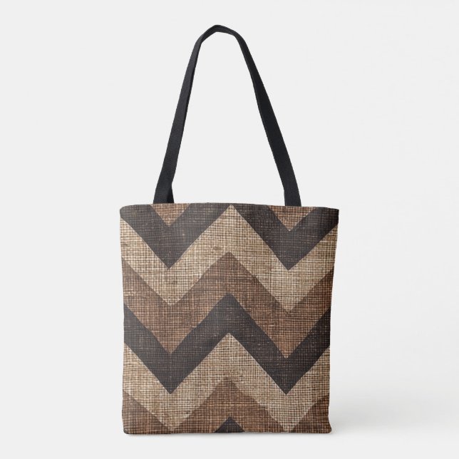 Tote Jute Chevron Bolsa (Verso)