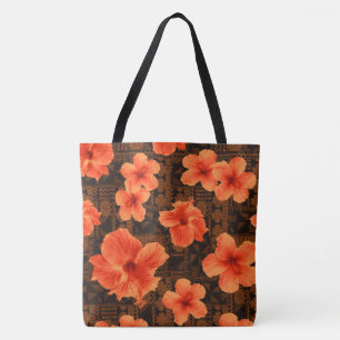 Tote Kalalau Tapa Bolsa de praia Tropical Havaiana de H