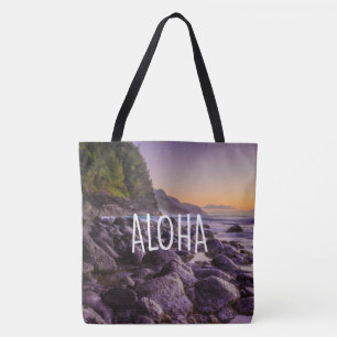 Tote Ke’e Beach em Sunrise, Kauai, Bolsa de praia do 