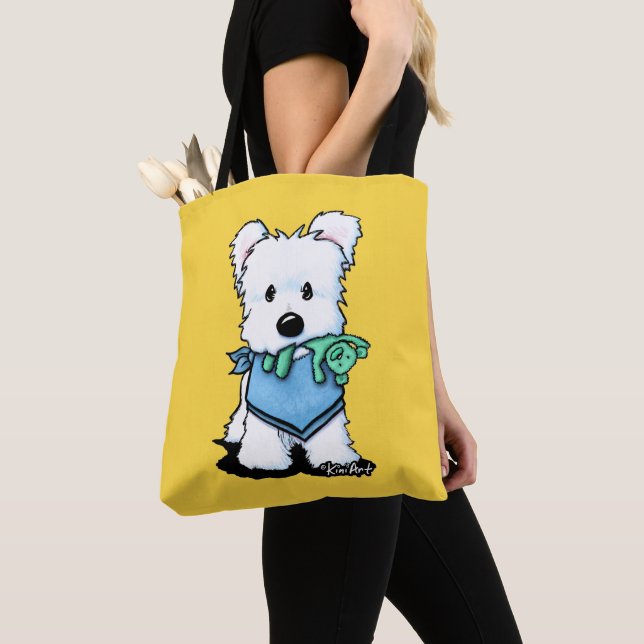 Tote KiniArt Westie Com Bolsa do Urso de Teddy (Close Up)