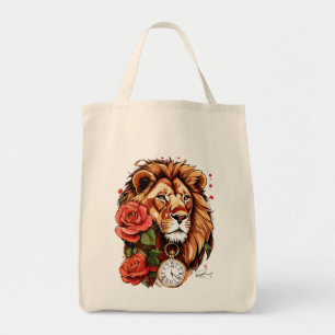 Tote Lioness Grace: Rosa de Bolsa de estilo de tatuagem