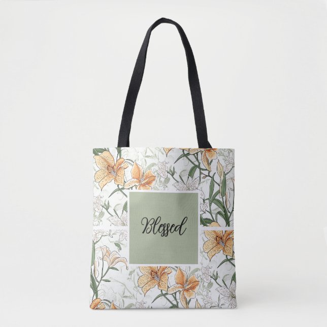 Tote Lírios Tiger, verde macio, Bolsa (Frente)