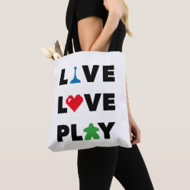 Tote Live, Love, Tocar Texto Preto Bolsa