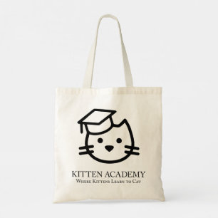 Tote Logotipo simples da Academia Kitten Bolsa