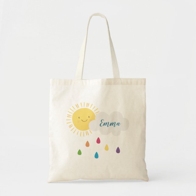 Tote Luz do sol e bolsa da arte dos arcos-íris (Frente)