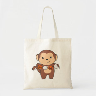 Tote Macaco Feliz Halloween Pumpkin Bat Costume Bolsa B