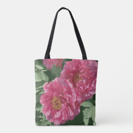 Tote Magnífico e cor-de-rosa profundo na bolsa de canva