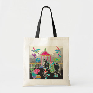 Tote Mah Jongg Azulejo Horse Bolsa