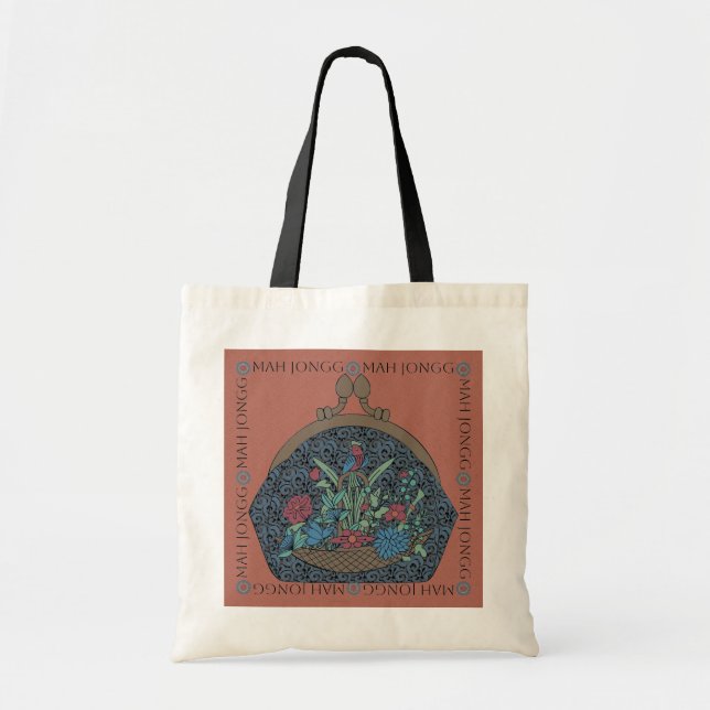Tote Mah Jongg Flower Purse Bolsa (Frente)