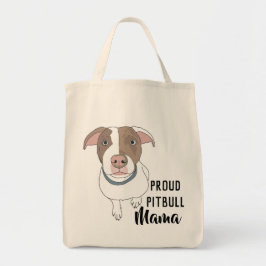 Tote Mama orgulhoso o Bolsa de Pitbull (branco/Tan)