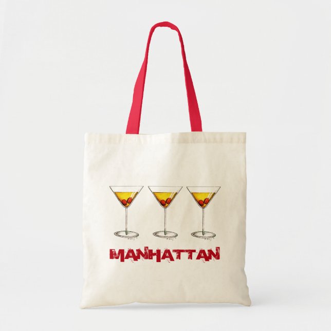 Tote Manhattan Cocktail Glass Nova Iorque NYC Bolsa (Frente)