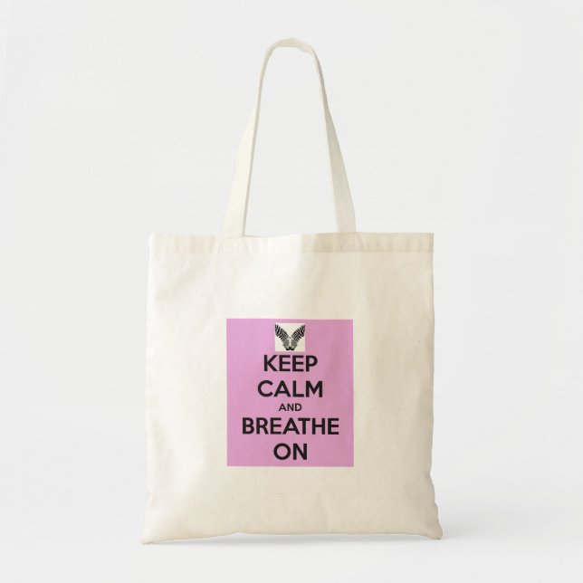 Tote Mantenha a calma e respire no bolsa (Frente)