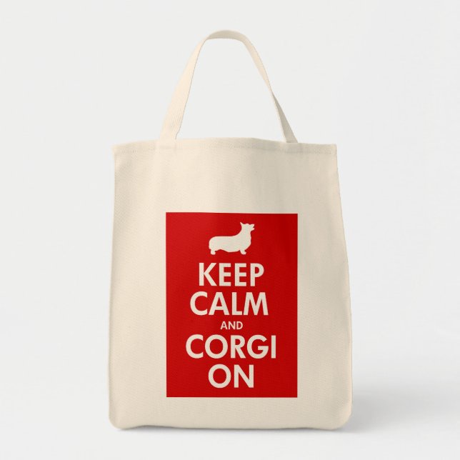 Tote Mantenha o Corgi calmo no bolsa do mantimento (o (Frente)