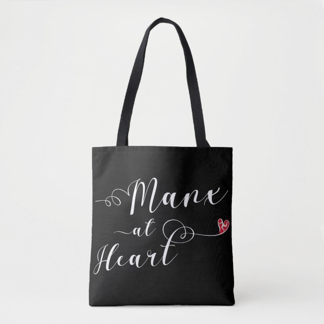 Tote Manx na Bolsa de compra do coração, Ilha de Man (Frente)