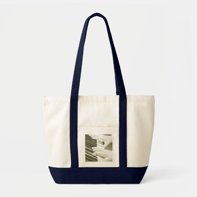 Tote mãos tocando piano bolsa (Frente)