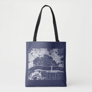 Tote Mapa antigo de Londres em Bolsa 1666