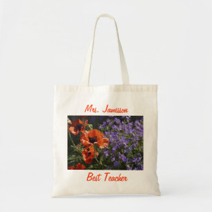 Tote Melhor Bolsa de canvas de Professores, Laranja Pop