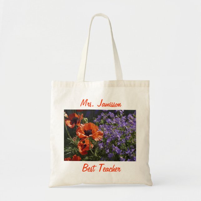 Tote Melhor Bolsa de canvas de Professores, Laranja Pop (Frente)