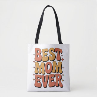 Tote Melhor Mãe do Mundo Bolsa de Compras Retro Groovy