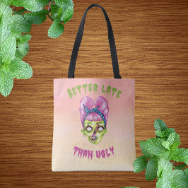 Tote Melhor Tarde Que Bolsa De Rosto Zombie Bonito