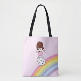 Tote Menina bonito de Kawaii no bolsa do Marshmallow de