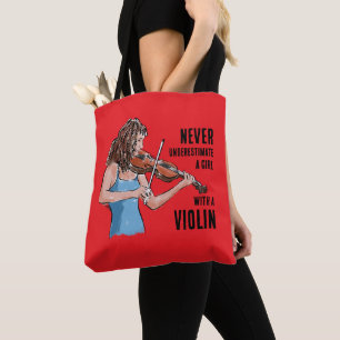 Tote Menina Com Bolsa De Violino