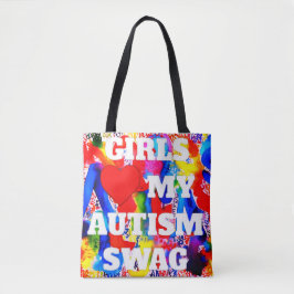 Tote Meninas amam meu Bolsa de enxada autista