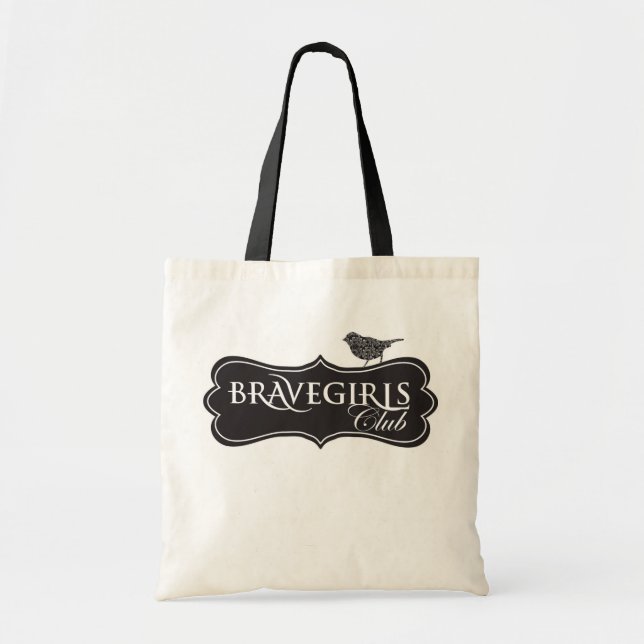 Tote Meninas bravas pretas & o bolsa branco (Frente)