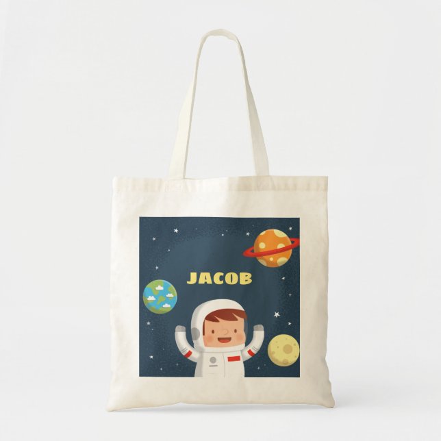 Tote Menino Astronauta Fofo Bolsa de Galáxia Espaço Sid (Frente)