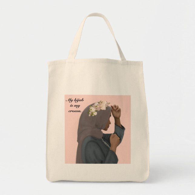 Tote Meu Hijab é meu Bolsa da Coroa (Frente)