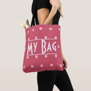 Tote Minha Bolsa Citação Tipografia Rosa Floral Aquarel
