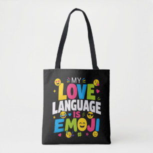 Tote Minha Linguagem do Amor é Bolsa de Emoji