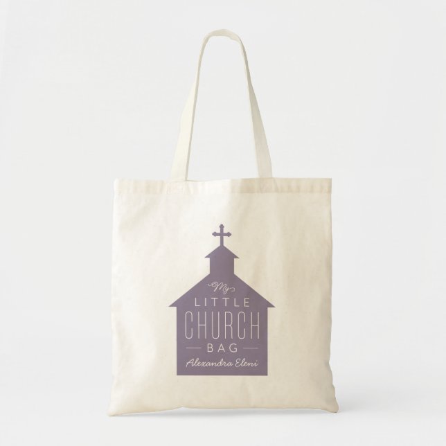 Tote Minha pequena sacola de igreja, fofa, bolsa person (Frente)